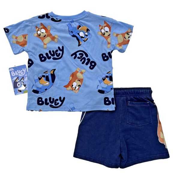 Bluey Bingo Two Piece Set Short Sleeve Shirt and Shorts Clear Sky Size 2T NWT - Picture 2 of 7
